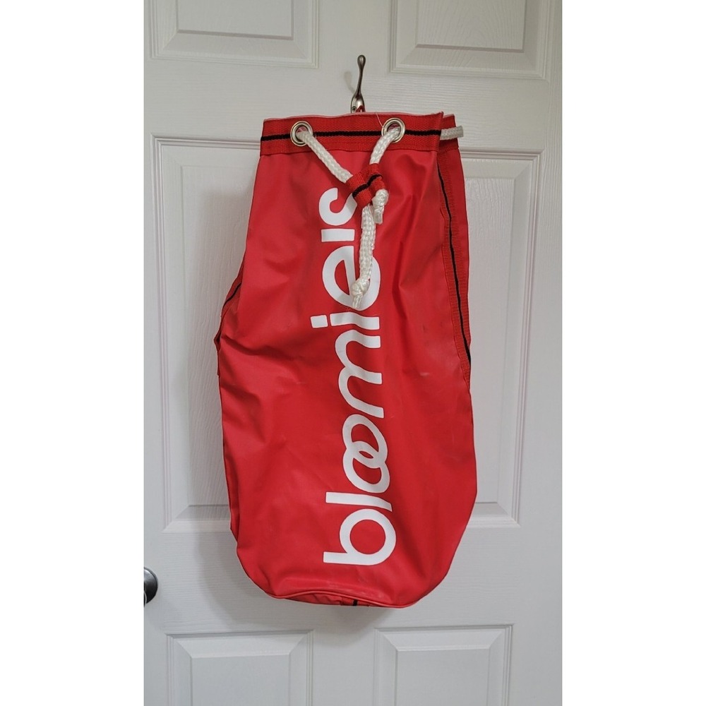 Vintage BLOOMIE'S Bloomingdales‎ Red Duffle Carry Drawstring Laundry Bag